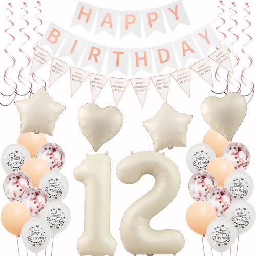 Deko 12. Geburtstag Mädchen Beige Roségold Luftballons 12 Geburtstag Dekoration Mädchen,12 Geburtstag Deko,Geburtstagsdeko 12 jahre Mädchen,Happy 12th Birthday Girlande 12 Geburtstag Party Deko Deko 12. Geburtstag Mädchen Beige Roségold Luftballons 12 Geburtstag Dekoration Mädchen,12 Geburtstag Deko,Geburtstagsdeko 12 jahre Mädchen,Happy 12th Birthday Girlande 12 Geburtstag Party Deko von Hongyantech