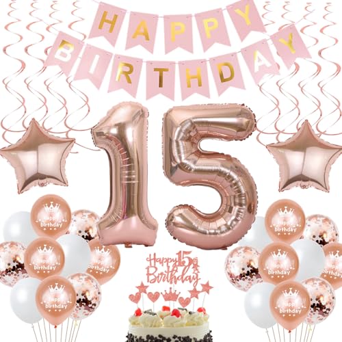 Deko 15. Geburtstag Mädchen Tortendeko 15 Geburtstag Mädchen Deko, 15. Geburtstag Mädchen Geschenk Rosegold Geburtstagsdeko 15 jahre Mädchen ballon 15 Geburtstag Mädchen deko luftballons 15 Deko 15. Geburtstag Mädchen Tortendeko 15 Geburtstag Mädchen Deko, 15. Geburtstag Mädchen Geschenk Rosegold Geburtstagsdeko 15 jahre Mädchen ballon 15 Geburtstag Mädchen deko luftballons 15 von Hongyantech
