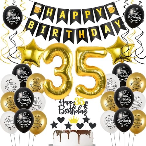 Deko 35 Geburtstag Deko Mann Frauen, Luftballon 35. Geburtstag Schwarz Gold, Geburtstagsdeko 35 jahre Mann Luftballon, Tortendeko 35. Geburtstag Männer Geburtstagsdeko 35 jahre für Frau Mann Deko 35 Geburtstag Deko Mann Frauen, Luftballon 35. Geburtstag Schwarz Gold, Geburtstagsdeko 35 jahre Mann Luftballon, Tortendeko 35. Geburtstag Männer Geburtstagsdeko 35 jahre für Frau Mann von Hongyantech