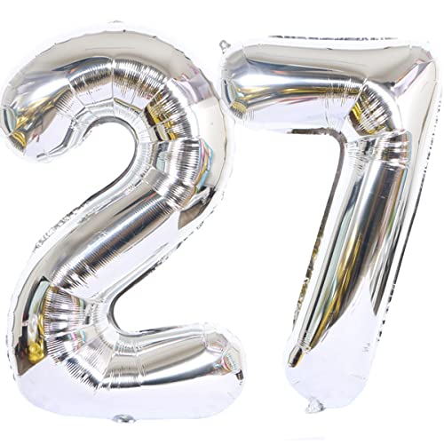 Helium Luftballons 27 Silber Geburtstagsdeko 40" 27 Geburtstag Party Deko Supplies,ballon 27 geburtstag,27 luftballon Silber,folienballon 27 geburtstag mann frau ballon 27 geburtstag deko Silber Helium Luftballons 27 Silber Geburtstagsdeko 40" 27 Geburtstag Party Deko Supplies,ballon 27 geburtstag,27 luftballon Silber,folienballon 27 geburtstag mann frau ballon 27 geburtstag deko Silber von Hongyantech