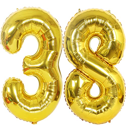 Helium Luftballons 38 gold Geburtstagsdeko 40" 38 Geburtstag Party Deko Supplies,ballon 38 geburtstag,38 luftballon gold,folienballon 38 geburtstag mann frau ballon 38 geburtstag deko gold(38) von Hongyantech