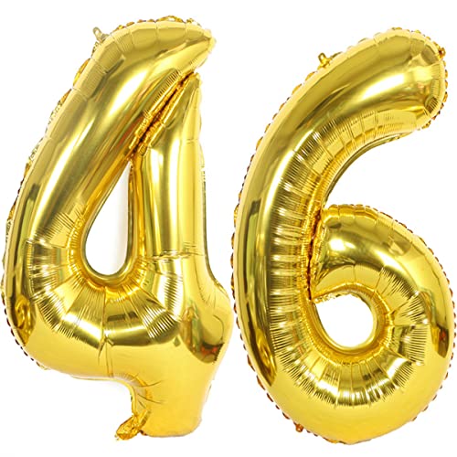 Helium Luftballons 46 gold Geburtstagsdeko 40" 46 Geburtstag Party Deko Supplies,ballon 46 geburtstag,46 luftballon gold,folienballon 46 geburtstag mann frau ballon 46 geburtstag deko gold(46) von Hongyantech