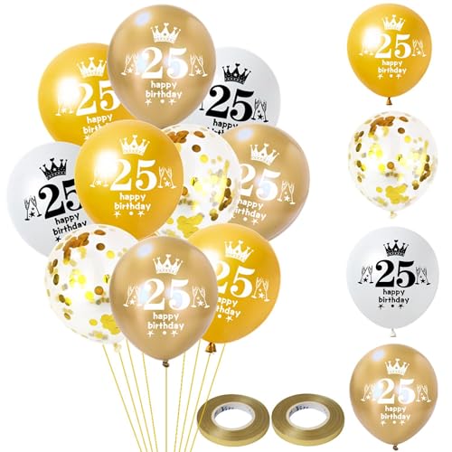Luftballon 25. Geburtstag Mann Frauen Deko 32 Stück Gold weiß Ballons 25. Geburtstag Dekoration Happy 25 Geburtstag Latex Ballon Geburtstagsdeko 25 jahre Frauen Männer Geburtstag Party deko Luftballon 25. Geburtstag Mann Frauen Deko 32 Stück Gold weiß Ballons 25. Geburtstag Dekoration Happy 25 Geburtstag Latex Ballon Geburtstagsdeko 25 jahre Frauen Männer Geburtstag Party deko von Hongyantech