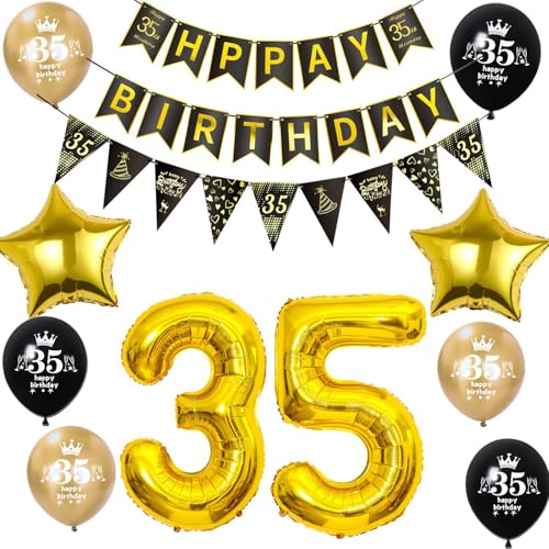 Luftballon 35. Geburtstag Dekoration Mann frauen Schwarz Gold 35 Geburtstag Mann Party Deko geburtstagsdeko 35 jahre frauen 35 Geburtstag Banner Wimpelkette 35 Geburtstag männer Dekoration Luftballon 35. Geburtstag Dekoration Mann frauen Schwarz Gold 35 Geburtstag Mann Party Deko geburtstagsdeko 35 jahre frauen 35 Geburtstag Banner Wimpelkette 35 Geburtstag männer Dekoration von Hongyantech