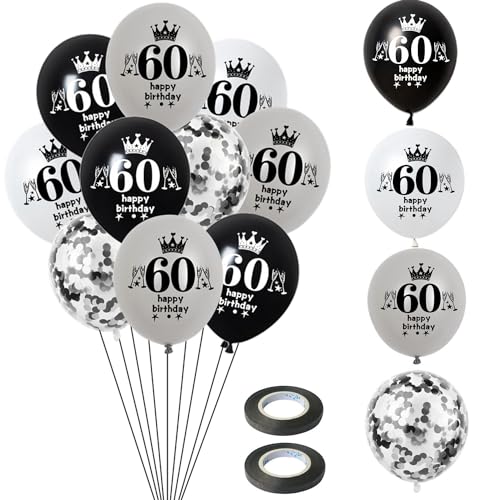 Luftballon 60. Geburtstag Mann Frauen Deko 32 Stück Schwarz Silber weiß Ballons 60. Geburtstag Dekoration 60 Geburtstag Latex Ballon Geburtstagsdeko 60 jahre Frauen Männer Geburtstag Party deko Luftballon 60. Geburtstag Mann Frauen Deko 32 Stück Schwarz Silber weiß Ballons 60. Geburtstag Dekoration 60 Geburtstag Latex Ballon Geburtstagsdeko 60 jahre Frauen Männer Geburtstag Party deko von Hongyantech
