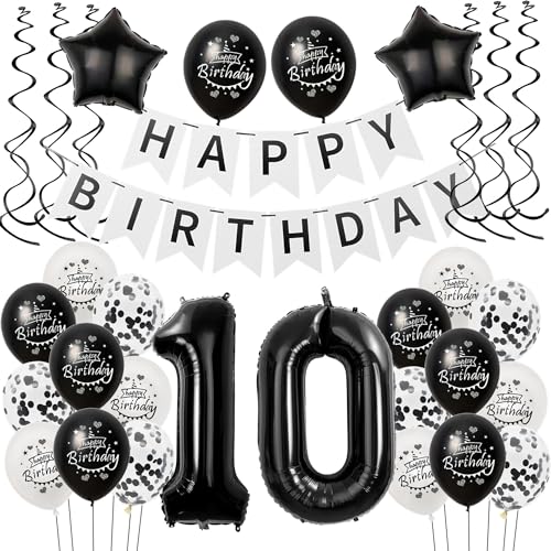 Luftballons 10 Geburtstag Dekoration mädchen Junge Schwarz weiß, deko 10. Geburtstag für mädchen,10 mädchen Geburtstagsdeko 10 jahre Junge Schwarz , Ballon 10. geburtstag mädchen deko weiß Luftballons 10 Geburtstag Dekoration mädchen Junge Schwarz weiß, deko 10. Geburtstag für mädchen,10 mädchen Geburtstagsdeko 10 jahre Junge Schwarz , Ballon 10. geburtstag mädchen deko weiß von Hongyantech