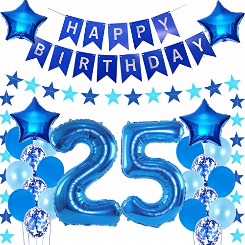Luftballons 25. geburtstag mann deko blau,Geburtstagsdeko 25 jahre mann,Folienballon 25 jahre Geburtstag Dekoration männer ,25 Geburtstag Dekoration blau,Happy Birthday 25th Dekoration mann（25） von Hongyantech