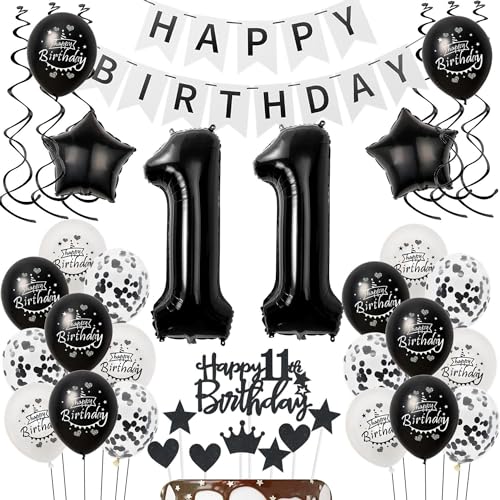 Luftballons 11 Geburtstag Dekoration mädchen Junge Schwarz weiß, deko 11. Geburtstag mädchen,Tortendeko 11 Geburtstag mädchen ,Geburtstagsdeko 11 jahre Junge Schwarz Ballon 11. geburtstag mädchen Luftballons 11 Geburtstag Dekoration mädchen Junge Schwarz weiß, deko 11. Geburtstag mädchen,Tortendeko 11 Geburtstag mädchen ,Geburtstagsdeko 11 jahre Junge Schwarz Ballon 11. geburtstag mädchen von Hongyantech