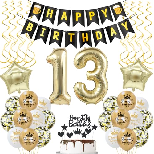 deko 13. geburtstag mädchen Junge deko Schwarz gold ballon 13. geburtstag Junge,deko 13 geburtstag Junge luftballon 13.geburtstag deko Junge geburtstagsdeko 13 jahre Geburtstag Deko Junge Mädchen deko 13. geburtstag mädchen Junge deko Schwarz gold ballon 13. geburtstag Junge,deko 13 geburtstag Junge luftballon 13.geburtstag deko Junge geburtstagsdeko 13 jahre Geburtstag Deko Junge Mädchen von Hongyantech