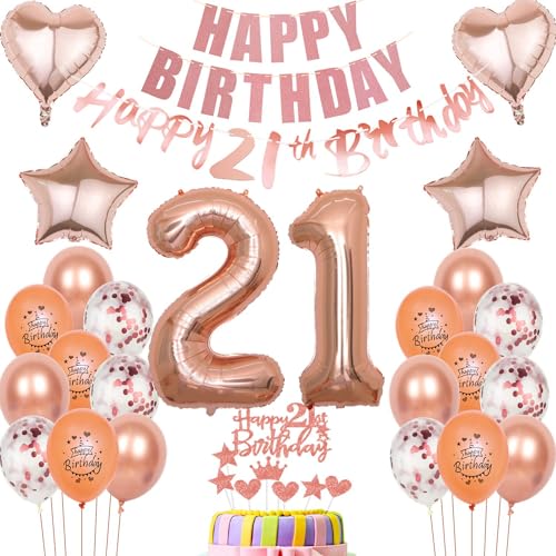 Luftballons 21 Geburtstag Dekoration Frau Ballon Deko 21. Geburtstag Frauen rosegold Geburtstagsdeko 21 jahre Frau Geburtstag Tortendeko 21.geburtstag Frauen birthday Party Deko 21 Geburtstag Luftballons 21 Geburtstag Dekoration Frau Ballon Deko 21. Geburtstag Frauen rosegold Geburtstagsdeko 21 jahre Frau Geburtstag Tortendeko 21.geburtstag Frauen birthday Party Deko 21 Geburtstag von Hongyantech