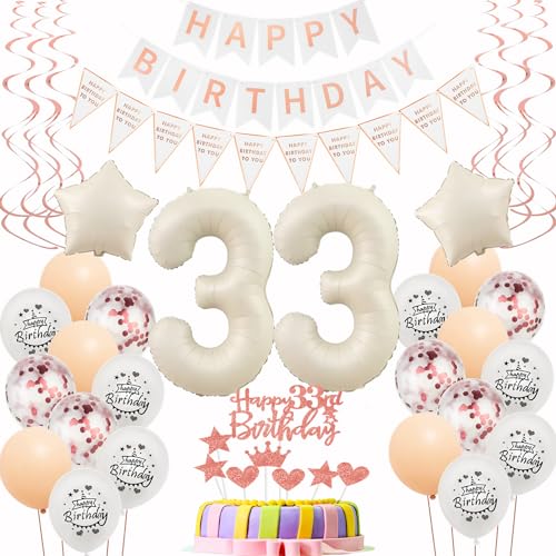 Luftballons 33 Geburtstag Frauen Beige Roségold Deko 33. Geburtstag Frauen Tortendeko 33 Geburtstagdeko 33 Jahre Frau deko Beige Ballon 33. deko Happy 33th Birthday Luftballons 33 Geburtstag Frauen Beige Roségold Deko 33. Geburtstag Frauen Tortendeko 33 Geburtstagdeko 33 Jahre Frau deko Beige Ballon 33. deko Happy 33th Birthday von Hongyantech