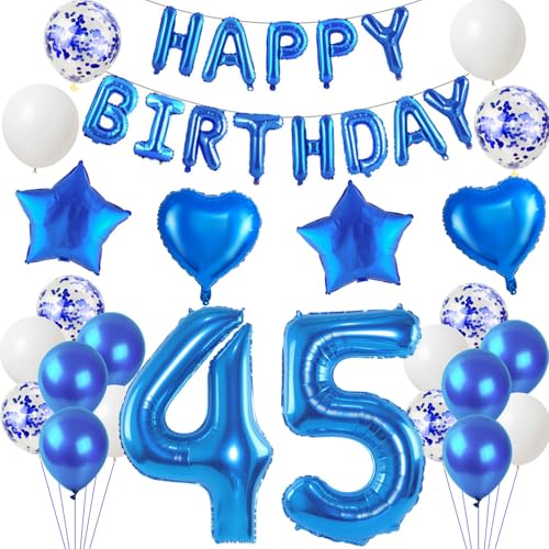 Luftballons 45. Geburtstags deko Mann blau set, Geburtstagsdeko 45 jahre Geburtstag Dekoration Mann blau ,Folien ballons 45 Geburtstag deko banner,girlande deko 45. geburtstag Mann deko Luftballons 45. Geburtstags deko Mann blau set, Geburtstagsdeko 45 jahre Geburtstag Dekoration Mann blau ,Folien ballons 45 Geburtstag deko banner,girlande deko 45. geburtstag Mann deko von Hongyantech