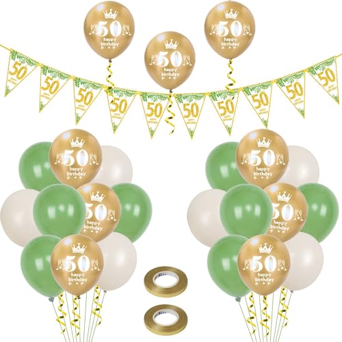 Luftballons 50. Geburtstag Mann Frauen deko ,23 Pcs oliv-grün gold Latex ballons,Girlande 50 Geburtstag Party Dekorationen Luftballons für Frauen Männer Geburtstagsdeko 50 Jahre Wimpelkette Luftballons 50. Geburtstag Mann Frauen deko ,23 Pcs oliv-grün gold Latex ballons,Girlande 50 Geburtstag Party Dekorationen Luftballons für Frauen Männer Geburtstagsdeko 50 Jahre Wimpelkette von Hongyantech