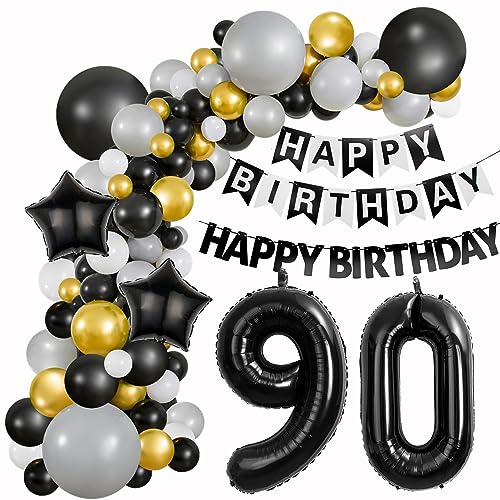 Luftballons 90 Geburtstag Deko Mann Frauen Schwarz Grau gold ballon deko 90. Geburtstag Frau Männer, Geburtstagdeko 90 Jahre Luftballons Girlande 90. Geburtstag Mann Ballon Girlande Schwarz Grau Luftballons 90 Geburtstag Deko Mann Frauen Schwarz Grau gold ballon deko 90. Geburtstag Frau Männer, Geburtstagdeko 90 Jahre Luftballons Girlande 90. Geburtstag Mann Ballon Girlande Schwarz Grau von Hongyantech