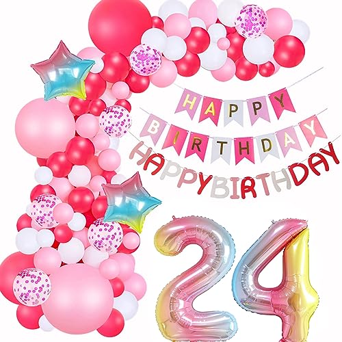 Luftballons Girlande 24 Geburtstag Deko Frauen Rosa rot Ballon Girlande 24. Geburtstag Frauen 24 Jahre Geburtstagdeko Luftballons Deko 24. Geburtstag Frau Luftballons Happy 24 Birthday Dekoration Luftballons Girlande 24 Geburtstag Deko Frauen Rosa rot Ballon Girlande 24. Geburtstag Frauen 24 Jahre Geburtstagdeko Luftballons Deko 24. Geburtstag Frau Luftballons Happy 24 Birthday Dekoration von Hongyantech