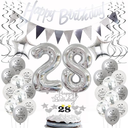 Silber Geburtstagsdeko 28 Jahre Frau Mann,ballon 28 Geburtstag Frauen Deko, Luftballons 28. Geburtstag Deko Frau silber,Party Deko 28. Geburtstag Männer Tortendeko 28 Geburtstag Frau Mann deko Silber Geburtstagsdeko 28 Jahre Frau Mann,ballon 28 Geburtstag Frauen Deko, Luftballons 28. Geburtstag Deko Frau silber,Party Deko 28. Geburtstag Männer Tortendeko 28 Geburtstag Frau Mann deko von Hongyantech
