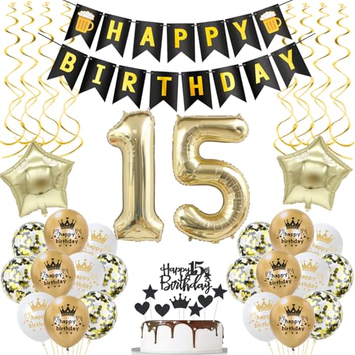 deko 15. geburtstag mädchen Junge deko Schwarz gold ballon 15. geburtstag Junge,deko 15 geburtstag Junge luftballon 15.geburtstag deko Junge geburtstagsdeko 15 jahre Geburtstag Deko Junge Mädchen deko 15. geburtstag mädchen Junge deko Schwarz gold ballon 15. geburtstag Junge,deko 15 geburtstag Junge luftballon 15.geburtstag deko Junge geburtstagsdeko 15 jahre Geburtstag Deko Junge Mädchen von Hongyantech