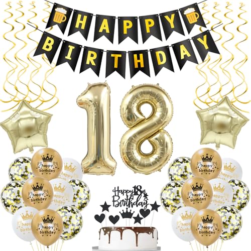 deko 18. geburtstag mädchen Junge deko Schwarz gold ballon 18. geburtstag Junge,deko 18 geburtstag Junge luftballon 18.geburtstag deko Junge geburtstagsdeko 18 jahre Geburtstag Deko Junge Mädchen deko 18. geburtstag mädchen Junge deko Schwarz gold ballon 18. geburtstag Junge,deko 18 geburtstag Junge luftballon 18.geburtstag deko Junge geburtstagsdeko 18 jahre Geburtstag Deko Junge Mädchen von Hongyantech