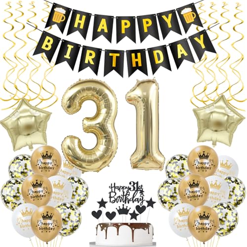 deko 31. geburtstag Frauen Mann deko Schwarz gold ballon 31. geburtstag Mann,deko 31 Schwarz luftballon 31. geburtstagsdeko 31 jahre Geburtstag Deko Männer Frau deko 31. geburtstag Frauen Mann deko Schwarz gold ballon 31. geburtstag Mann,deko 31 Schwarz luftballon 31. geburtstagsdeko 31 jahre Geburtstag Deko Männer Frau von Hongyantech