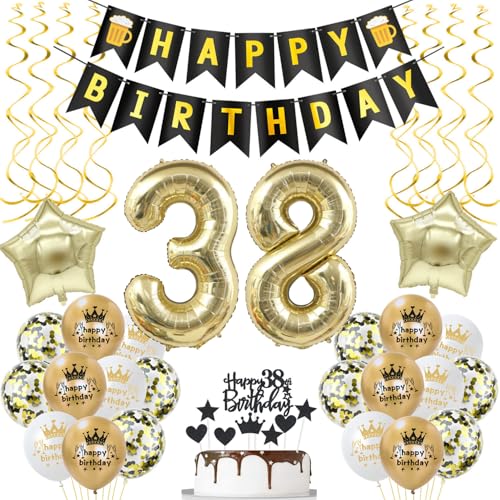 deko 38. geburtstag Frauen Mann deko Schwarz gold ballon 38. geburtstag Mann,deko 38 Schwarz luftballon 38 geburtstagsdeko 38 jahre Geburtstag Deko Männer Frau deko 38. geburtstag Frauen Mann deko Schwarz gold ballon 38. geburtstag Mann,deko 38 Schwarz luftballon 38 geburtstagsdeko 38 jahre Geburtstag Deko Männer Frau von Hongyantech