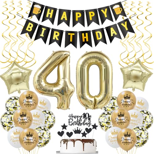 deko 40. geburtstag Frauen Mann deko Schwarz gold ballon 40. geburtstag Mann,deko 40 Schwarz luftballon 40. geburtstagsdeko 40 jahre Geburtstag Deko Männer Frau deko 40. geburtstag Frauen Mann deko Schwarz gold ballon 40. geburtstag Mann,deko 40 Schwarz luftballon 40. geburtstagsdeko 40 jahre Geburtstag Deko Männer Frau von Hongyantech