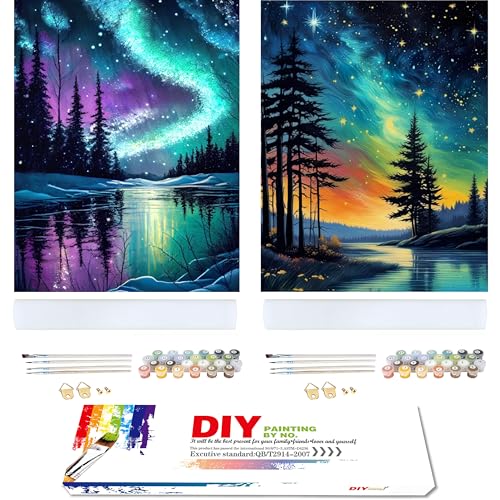 2 Stück Aurore Malen Nach Zahlen Erwachsene-Aurore Painting by Numbers,DIY Handgemalt Ölgemälde Kit für Anfänger und Erwachsene Mit 2 Separate Sätze Von Malwerkzeugen und Acrylfarben 40x50CM 2 Stück Aurore Malen Nach Zahlen Erwachsene-Aurore Painting by Numbers,DIY Handgemalt Ölgemälde Kit für Anfänger und Erwachsene Mit 2 Separate Sätze Von Malwerkzeugen und Acrylfarben 40x50CM von Hongyrjy