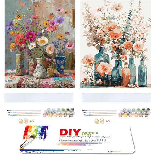 2 Stück Blumen Malen Nach Zahlen Erwachsene-Flowers Painting By Numbers,DIY Handgemalt Ölgemälde Kit für Anfänger und Erwachsene Mit 2 Separate Sätze Von Malwerkzeugen und Acrylfarben 40x50CM 2 Stück Blumen Malen Nach Zahlen Erwachsene-Flowers Painting By Numbers,DIY Handgemalt Ölgemälde Kit für Anfänger und Erwachsene Mit 2 Separate Sätze Von Malwerkzeugen und Acrylfarben 40x50CM von Hongyrjy