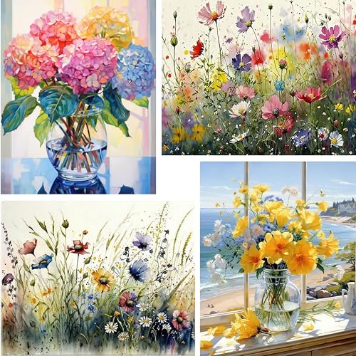 Hongyrjy 4 Stück Diamond Painting Erwachsene-Blumen Diamant Painting Bilder,5D Diamend Painting Blumen Bilder als für Geschenk Zuhause Wanddekoration 12x16inch Hongyrjy 4 Stück Diamond Painting Erwachsene-Blumen Diamant Painting Bilder,5D Diamend Painting Blumen Bilder als für Geschenk Zuhause Wanddekoration 12x16inch von Hongyrjy