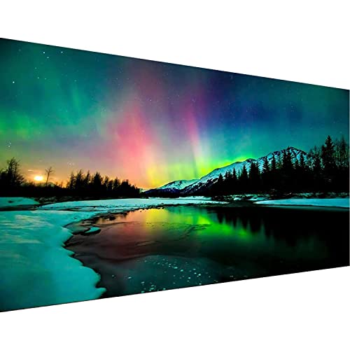 Large Aurora Borealis Diamond Painting für Erwachsene, große Größe, Auroras Borealis, Diamant-Malerei, Set, Geschenk, Dekoration, Innenwand, 40,6 x 69,6 cm von Hongyrjy