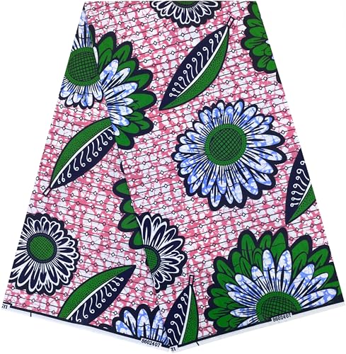HongyuAmy Afrikanischer Stoff, 6 Meter, Anakra-Druck, Polyester, Kente-Wachs, ethnisches Muster (B24) von HongyuAmy