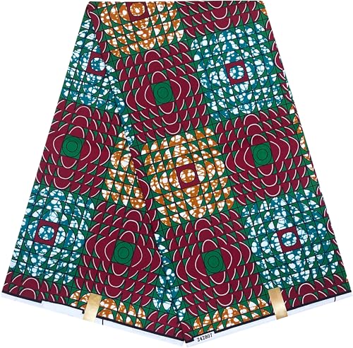 HongyuAmy Afrikanischer Stoff, 6 Meter, Anakra-Druck, Polyester, Kente-Wachs, ethnisches Muster (B5) von HongyuAmy