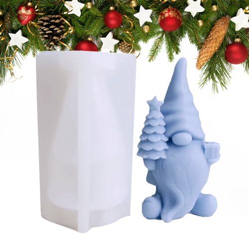 Gesichtslose Weihnachtsmann-Kerzenformen 3D Wichtel Silikonform Zwerg Kerze Formen Seifenform DIY Fondant Formen Schokoladenform Gießformen Weihnachten Zwerg Kerze Formen Silikonformen gießformen von Honhoha