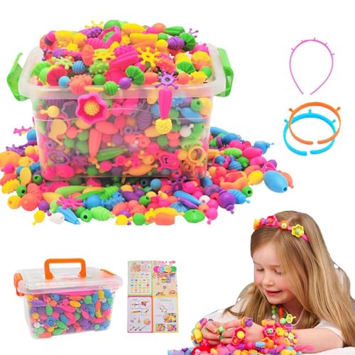 Honhoha Pop-Perlen für Kinder - Kreative Snap-Pop-Perlen, Kunst- und Bastelbedarf Kreatives handgefertigtes Perlenpuzzle, multifunktionales pädagogisches Kinder-Schmuckherstellungsset, Spielzeug Honhoha Pop-Perlen für Kinder - Kreative Snap-Pop-Perlen, Kunst- und Bastelbedarf Kreatives handgefertigtes Perlenpuzzle, multifunktionales pädagogisches Kinder-Schmuckherstellungsset, Spielzeug von Honhoha