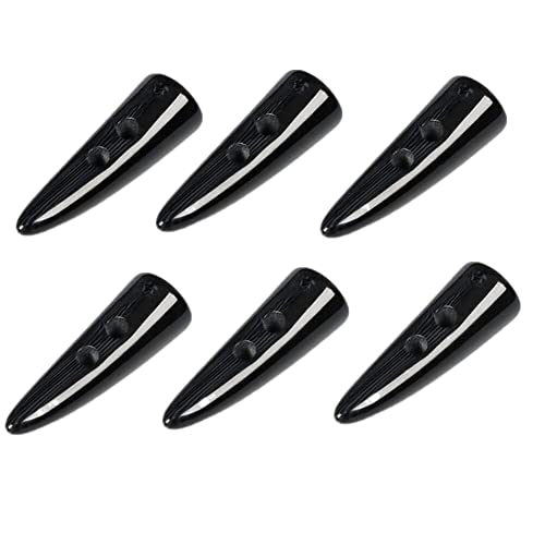 Knebelknöpfe aus Kunstharz, 5,1 cm lang, zwei Löcher, Hornzahnform, Knöpfe für Mantel, Pullover, Jacke, Kappe, Nähen, DIY-Zubehör, Schwarz, 10 Stück Knebelknöpfe aus Kunstharz, 5,1 cm lang, zwei Löcher, Hornzahnform, Knöpfe für Mantel, Pullover, Jacke, Kappe, Nähen, DIY-Zubehör, Schwarz, 10 Stück von Honkenda