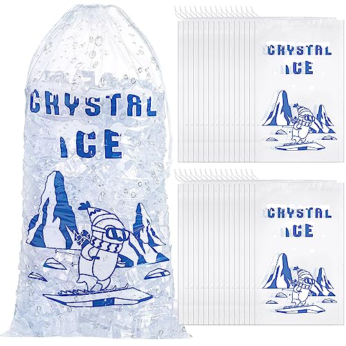 Honoson 100 Stück 4,5 kg Kunststoff-Eisbeutel mit Baumwoll-Kordelzugverschluss für Grillabende, Camping, Lebensmittelstände, nachfüllbar, transparent, Eisbeutel für Gefrierschrank, Mitnehmen (Pinguin) Honoson 100 Stück 4,5 kg Kunststoff-Eisbeutel mit Baumwoll-Kordelzugverschluss für Grillabende, Camping, Lebensmittelstände, nachfüllbar, transparent, Eisbeutel für Gefrierschrank, Mitnehmen (Pinguin) von Honoson