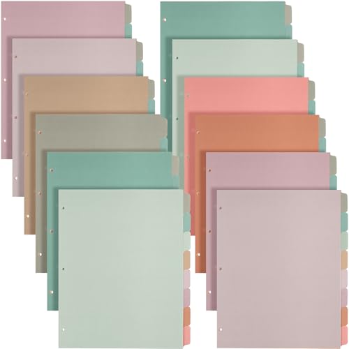 Honoson 12 Sets mit 8 Registerkarten für 3-Ringbinder, Kunststoff-Aktenordner, 21,6 x 27,9 cm, Papier, mehrfarbig, für Schule, Büro Honoson 12 Sets mit 8 Registerkarten für 3-Ringbinder, Kunststoff-Aktenordner, 21,6 x 27,9 cm, Papier, mehrfarbig, für Schule, Büro von Honoson