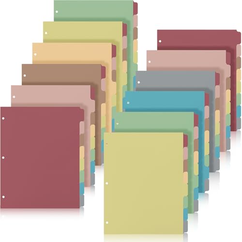 Honoson 12 Sets mit 8 Registerkarten für 3-Ringbinder, Kunststoff-Aktenordner, 21,6 x 27,9 cm, Papier, mehrfarbig, für Schule, Büro Honoson 12 Sets mit 8 Registerkarten für 3-Ringbinder, Kunststoff-Aktenordner, 21,6 x 27,9 cm, Papier, mehrfarbig, für Schule, Büro von Honoson