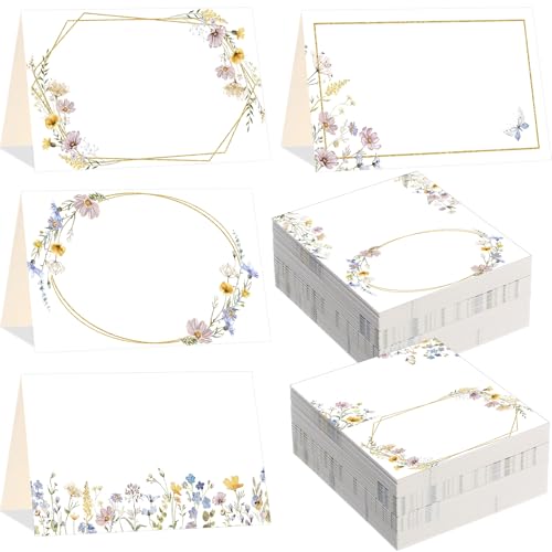 Honoson Platzkarten mit Blumenmuster, Wildblumen, für Tischdekoration, 8,9 x 5,1 cm, Wildblumen-Schmetterlings-Zelt, faltbare Sitzkarten, blanko, Tischnamensschild für Hochzeit, Verlobung, Brautparty Honoson Platzkarten mit Blumenmuster, Wildblumen, für Tischdekoration, 8,9 x 5,1 cm, Wildblumen-Schmetterlings-Zelt, faltbare Sitzkarten, blanko, Tischnamensschild für Hochzeit, Verlobung, Brautparty von Honoson
