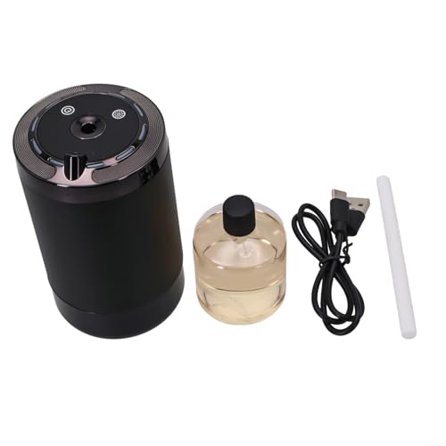 Honseadek Auto-Lufterfrischer, Aroma-Diffusor mit 5 einstellbaren Stufen, Aluminiumlegierung, Autoreiniger für Zuhause, Auto, Schwarz, 110 x 65 x 65 mm (Orange) von Honseadek