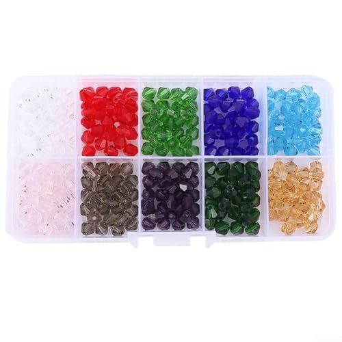 Meistern Sie die Kunst der Schmuckherstellung mit 800-teiligem zweikegelförmigem facettiertem Glasperlen-Set für einzigartige Kreationen (6 mm) von Honseadek