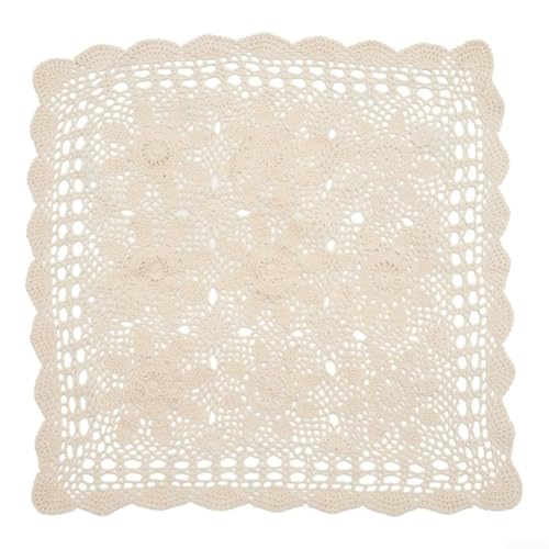 Quadratische Tischdecke im Vintage-Stil, Baumwolle, Spitze, handgehäkelt, Blumenmuster, Tischdecke für Esszimmer, Restaurant, Café, Möbel, Heimdekoration, Weiß / Beige, 40 cm, 60 cm Quadratische Tischdecke im Vintage-Stil, Baumwolle, Spitze, handgehäkelt, Blumenmuster, Tischdecke für Esszimmer, Restaurant, Café, Möbel, Heimdekoration, Weiß / Beige, 40 cm, 60 cm von Honseadek