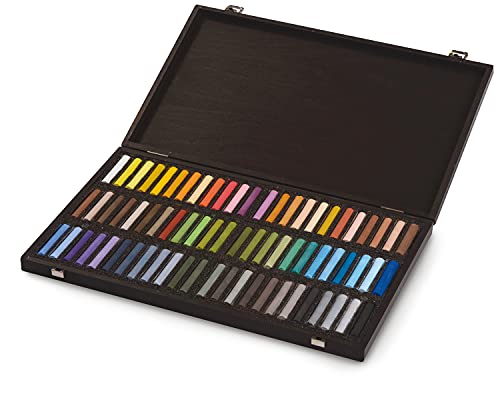 Blockx Künstler-Pastellkreiden, Set "Landschaft" mit 72 brillanten Farbtönen im Holzkoffer, von Hand gefertigt mit reinen Pigmenten, leuchtende Farben mit hoher Deckkraft von Honsell