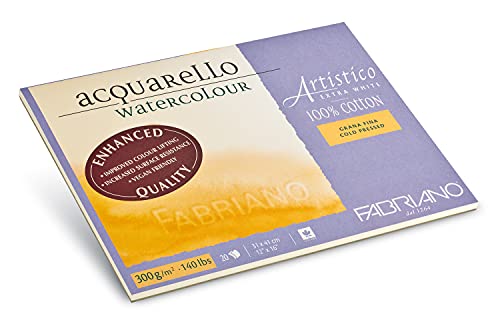 Fabriano Artistico Acquarello Watercolour, extra weiß, Feinkorn cold pressed, 30,5 x 45,5 cm, 20 Blatt 300 g/m², hochwertiger Künstler-Aquarellkarton, Block 4-seitig geleimt, vegan Fabriano Artistico Acquarello Watercolour, extra weiß, Feinkorn cold pressed, 30,5 x 45,5 cm, 20 Blatt 300 g/m², hochwertiger Künstler-Aquarellkarton, Block 4-seitig geleimt, vegan von Honsell