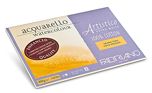 Fabriano Artistico Acquarello Watercolour, extra weiß, Feinkorn cold pressed, 31 x 41 cm, 20 Blatt 300 g/m², hochwertiger Künstler-Aquarellkarton, Block 4-seitig geleimt, vegan Fabriano Artistico Acquarello Watercolour, extra weiß, Feinkorn cold pressed, 31 x 41 cm, 20 Blatt 300 g/m², hochwertiger Künstler-Aquarellkarton, Block 4-seitig geleimt, vegan von Honsell