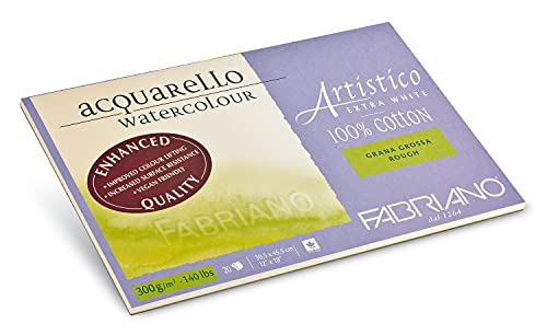 Fabriano Artistico Acquarello Watercolour, extra weiß, Grobkorn, 31 x 41 cm, 20 Blatt 300 g/m², hochwertiger Künstler-Aquarellkarton, Block 4-seitig geleimt, vegan Fabriano Artistico Acquarello Watercolour, extra weiß, Grobkorn, 31 x 41 cm, 20 Blatt 300 g/m², hochwertiger Künstler-Aquarellkarton, Block 4-seitig geleimt, vegan von Honsell