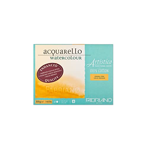 Fabriano Artistico Acquarello Watercolour, naturweiß, Feinkorn cold pressed, 31 x 41 cm, 20 Blatt 300 g/m², hochwertiger Künstler-Aquarellkarton, Block 4-seitig geleimt, vegan Fabriano Artistico Acquarello Watercolour, naturweiß, Feinkorn cold pressed, 31 x 41 cm, 20 Blatt 300 g/m², hochwertiger Künstler-Aquarellkarton, Block 4-seitig geleimt, vegan von Honsell