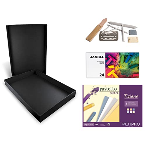 Honsell 14-99890 - Pastellfarbenset "Pastelli" - Künstler Set, Schwarze Aufbewahrungsbox mit 24 Soft-Pastellkreiden, Zeichenzubehör-Set und einem Zeichenblock in DIN A4 Honsell 14-99890 - Pastellfarbenset "Pastelli" - Künstler Set, Schwarze Aufbewahrungsbox mit 24 Soft-Pastellkreiden, Zeichenzubehör-Set und einem Zeichenblock in DIN A4 von Honsell