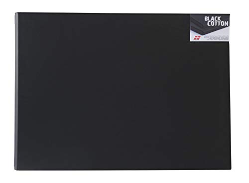 Honsell 15340 - Keilrahmen Black Cotton, hochwertige schwarze Leinwand, ca. 30 x 40 cm, 100 Prozent Baumwolle, trommelhart bespannt auf Fichtenholz von Honsell