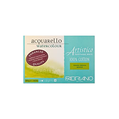Fabriano Artistico Acquarello Watercolour, naturweiß, Grobkorn, 30,5 x 45,5 cm, 20 Blatt 300 g/m², hochwertiger Künstler-Aquarellkarton, Block 4-seitig geleimt, vegan Fabriano Artistico Acquarello Watercolour, naturweiß, Grobkorn, 30,5 x 45,5 cm, 20 Blatt 300 g/m², hochwertiger Künstler-Aquarellkarton, Block 4-seitig geleimt, vegan von Honsell