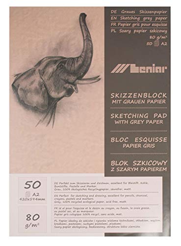 Honsell 31223 - Graubrauner Skizzenblock, 80 g/m², DIN A2, 50 Blatt, aus 100 Prozent ökologischem Recyclingpapier mit rauer Oberfläche, zum Zeichnen und Skizzieren Honsell 31223 - Graubrauner Skizzenblock, 80 g/m², DIN A2, 50 Blatt, aus 100 Prozent ökologischem Recyclingpapier mit rauer Oberfläche, zum Zeichnen und Skizzieren von Honsell
